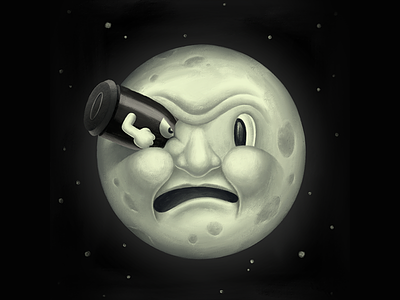 Moon Man meets Bullet Bill bullet bullet bill halloween illustration lunar moon moon man night nintendo procreate