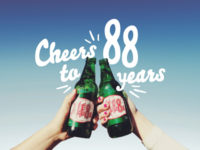 Cheers to 88 years! a late one ale81 cheers kentucky lettering photography soda