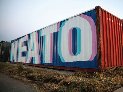 Neato lettering louisville mural neato paint resurfaced storage container