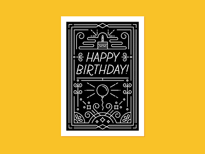 Birthday Card birthday card custom type hand type illustration monoline typography