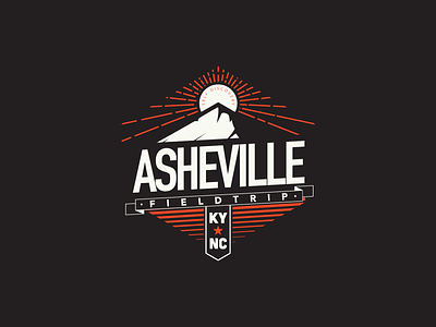 Asheville Fieldtrip asheville banner fieldtrip hexagon mountains north carolina retreat t shirt