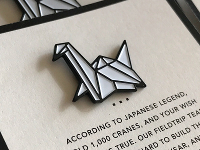 Paper Crane crane enamel enamel pin geometric origami paper crane pin