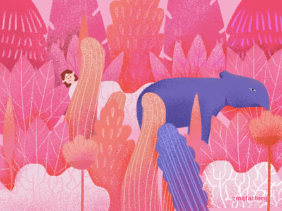 JUNGLE-PINK illustration