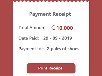 Day 17 UI Design Challenge - Receipt Design