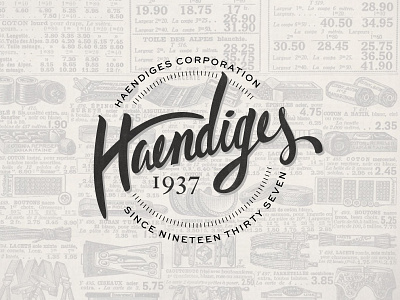 Haendiges Corp Brand Project: Concept 1 - Hand drawn Retro