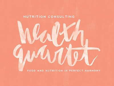 Health Quartet Watercolor Concept brand brush drawn hand handwritten lettered logo sumi watercolor