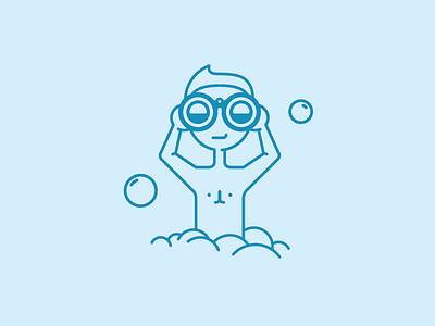 Bubble Bath & Male Watcher's Day bath bubble illustration