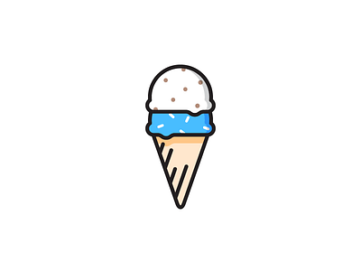 Eat Ice Cream for Breakfast Day cone cookie cream dough ice illustration