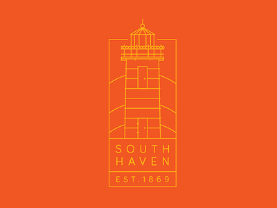 South Haven emblem illustration lighthouse mi michigan south haven