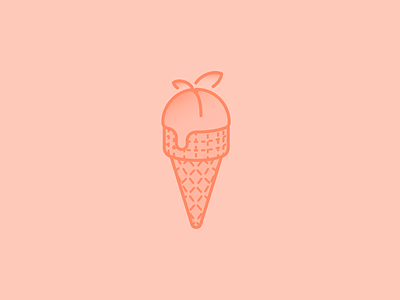 Peach Ice Cream Day holiday ice cream icon illustration peach