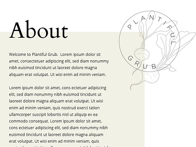 Plantiful Grub food blog illustration