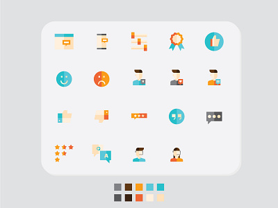 Customer web site icon set app design flat icon icon set illustration illustration design logo ui vector web
