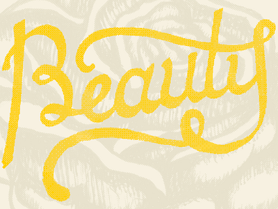 Beauty beauty illustration lettering yellow