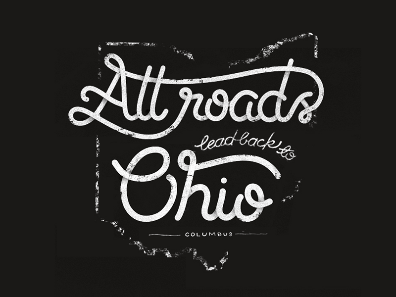 All Roads columbus lettering ohio t shirt