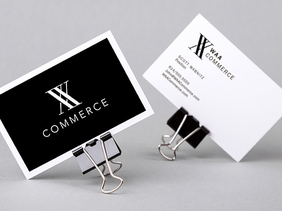 WAA Commerce branding business card commerce logo