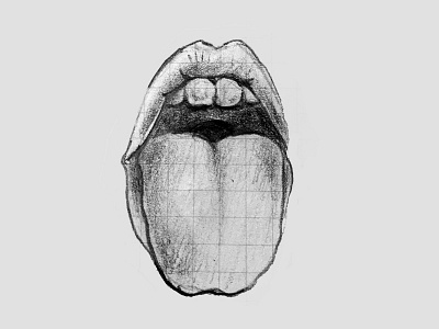 Mouth Sketch black graphite grey mouth open mouth sketch teeth tongue white