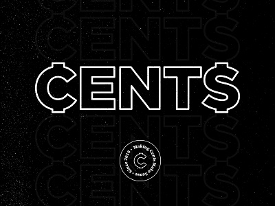 Cents badge finance outline type