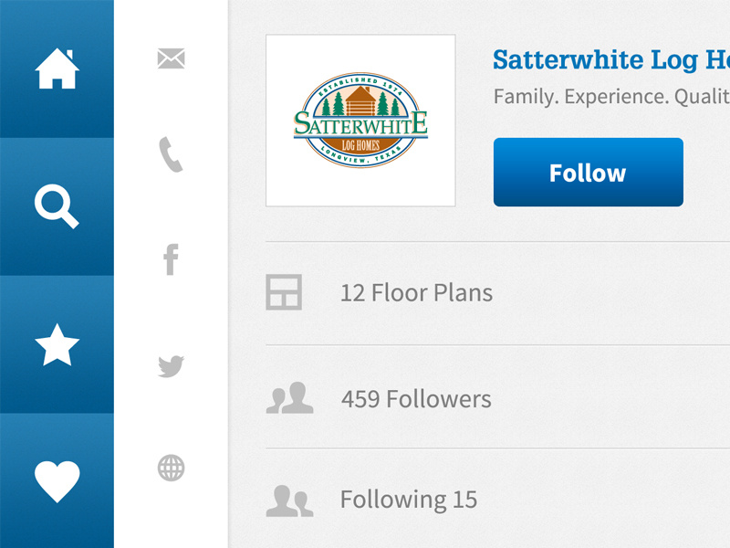 Floor Plans App — Profile app tablet interface interactive floor plan blue mobile ux ui icons navigation