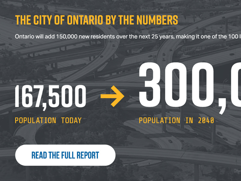 City of Ontario — Detail statistics stats numbers button desktop website california ontario