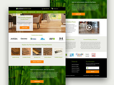 Ambient Bamboo Floors — Home Page Mockup bamboo desktop ecommerce flooring green mockup ui user interface ux website