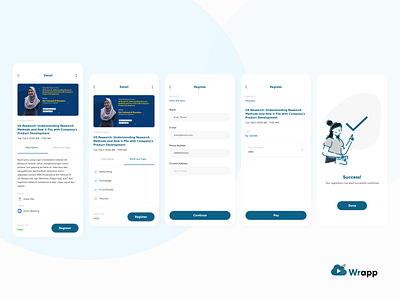 Wrapp - Webinar App (02/03) detail page mobile app design register page ui design ux design webinar