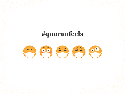 The Quaranfeels covid 19 emoji feels illustration quarantine silly social distancing struggle vector