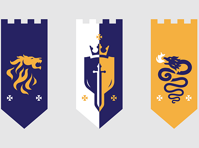 Medieval Banners banner dragon illustration king lion medieval shield sword