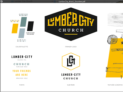 Lumber City Branding Final Tweaks brand branding church city logo lumber