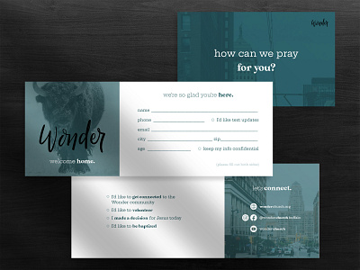 Welcome Cards branding cards church design guests layout perforation prayer print typography welcome
