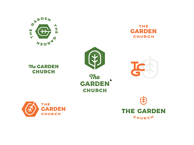 The Garden Church - 01 badge branding church g garden icon identity leaf lockup logo roots shovel trowel