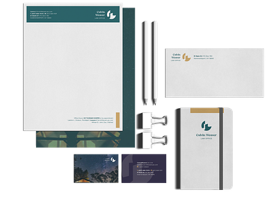 Calvin Weaver Law - 02 branding business cards design door envelope firm journal law lawyer letterhead logo mockup moon outdoor stationary stationery