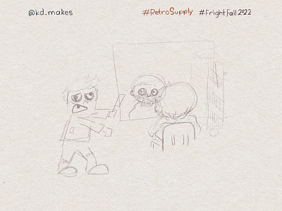 FF2022 | Day 6 - Razor Sketch barber book children halloween illustration kid lit silly texture zombie