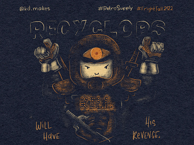 FF2022 | Day 16 - Cyclops cyclops dwight fall fright halloween illustration october office recyclops retro revenge supply texture