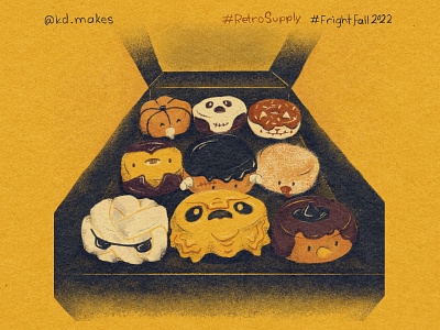 FF2022 | Day 19 - Monster donut fall fright illustration monster retro supply texture treats