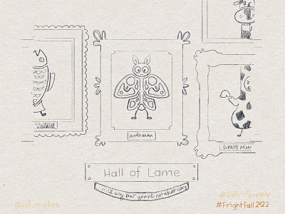 FF2022 | Day 21 - Moth Man Sketch fish giraffe haddock hall halloween illustration lame man moth of scary silly sketch