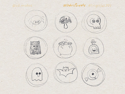 FF2022 | Day 26 - Cauldron Sketch badge bat candy cauldron ghost halloween illustration merit owl patch potion scout sketch skull spider spooky