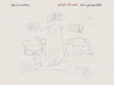 FF2022 | Day 27 - Toad Sketch budweiser cute frog halloween illustration log silly sing sketch toad