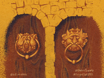 FF2022 | Day 30 - Wrong Turn doors fall fright halloween illustration knockers labrynth october retro supply texture turn wrong