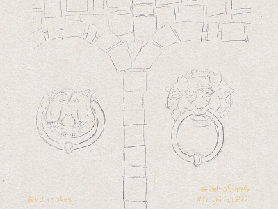 FF2022 | Day 30 - Wrong Turn Sketch door halloween illustration knockers labrynth sketch stone turn wrong