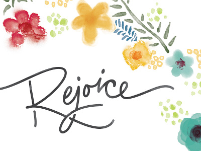Rejoice Floral brushes coffee floral french press handdrawn pattern rejoice texture watercolor