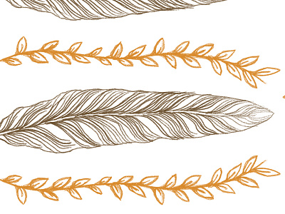 Leaves & Feathers Pattern brushes coffee feathers french press handdrawn illustration leaves pattern photoshop texture watercolor
