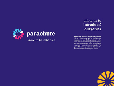 Parachute Re-brand brand branding bright clean colorful counseling debt fun icon logo parachute rebrand
