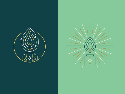 Christmas Eve Candle Initial Illustrations