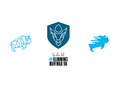 Running Buffalo 5k Logo Concepts 5k bison branding buffalo charity city drop let them lol logo nonprofit ny race run running water