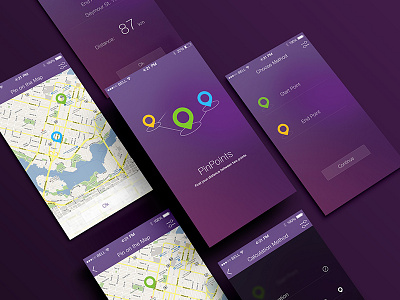 Pinpoints Presentation 7 app design flat graphic ios iphone purple