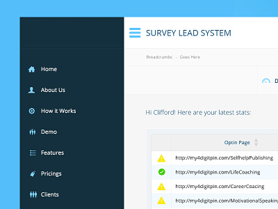 Survey Dashboard dashboard design flat