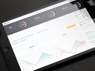 Simple Stats Application dashboard design flat interface orange user