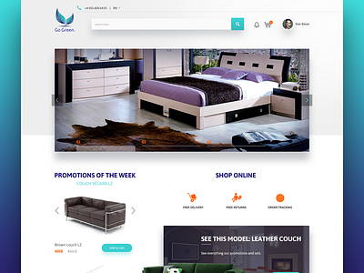 eCommerce Theme concept ecommerce flat green store