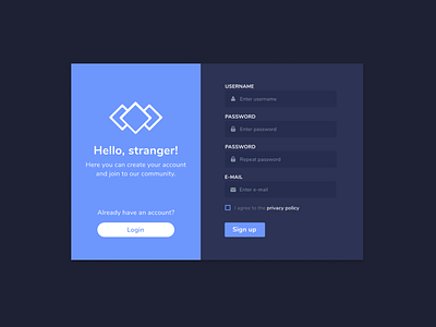 Sign up dark dark form sign in sign up sign up page web design