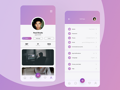 Daily UI #006-007 - User profile & Settings